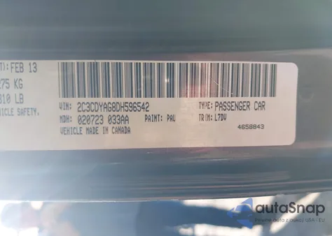 2013 Dodge Challenger Sxt from USA, damaged, VIN 2C3CDYAG8DH596542